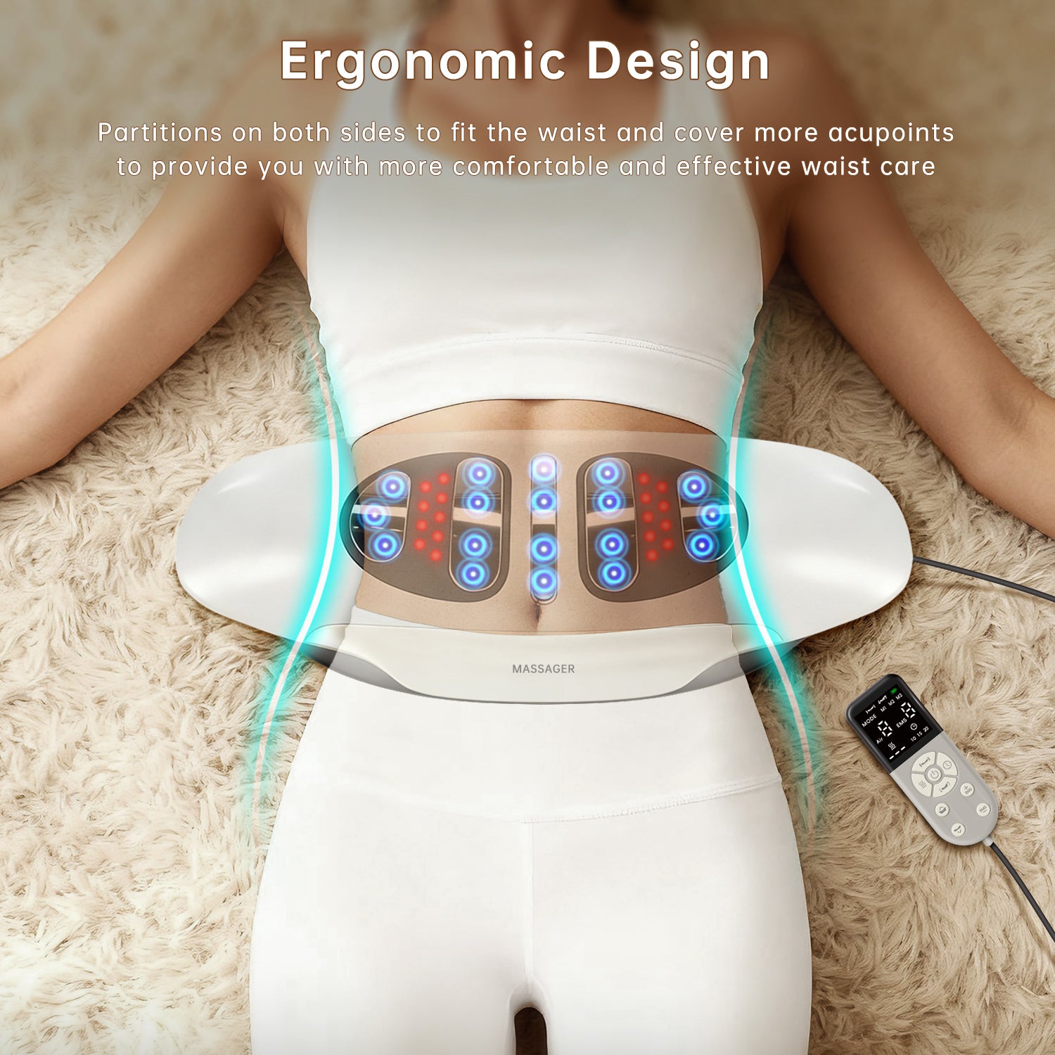 Zenopax Electric Lumbar Traction Device, Multifunctional Back Traction Device with Dynamic Traction, Left-Right Swing, 8-Level Electrotherapy, Vibration Massage, 3-Level Hot Compress, Relieve Lower Back &amp; Sciatica Pain