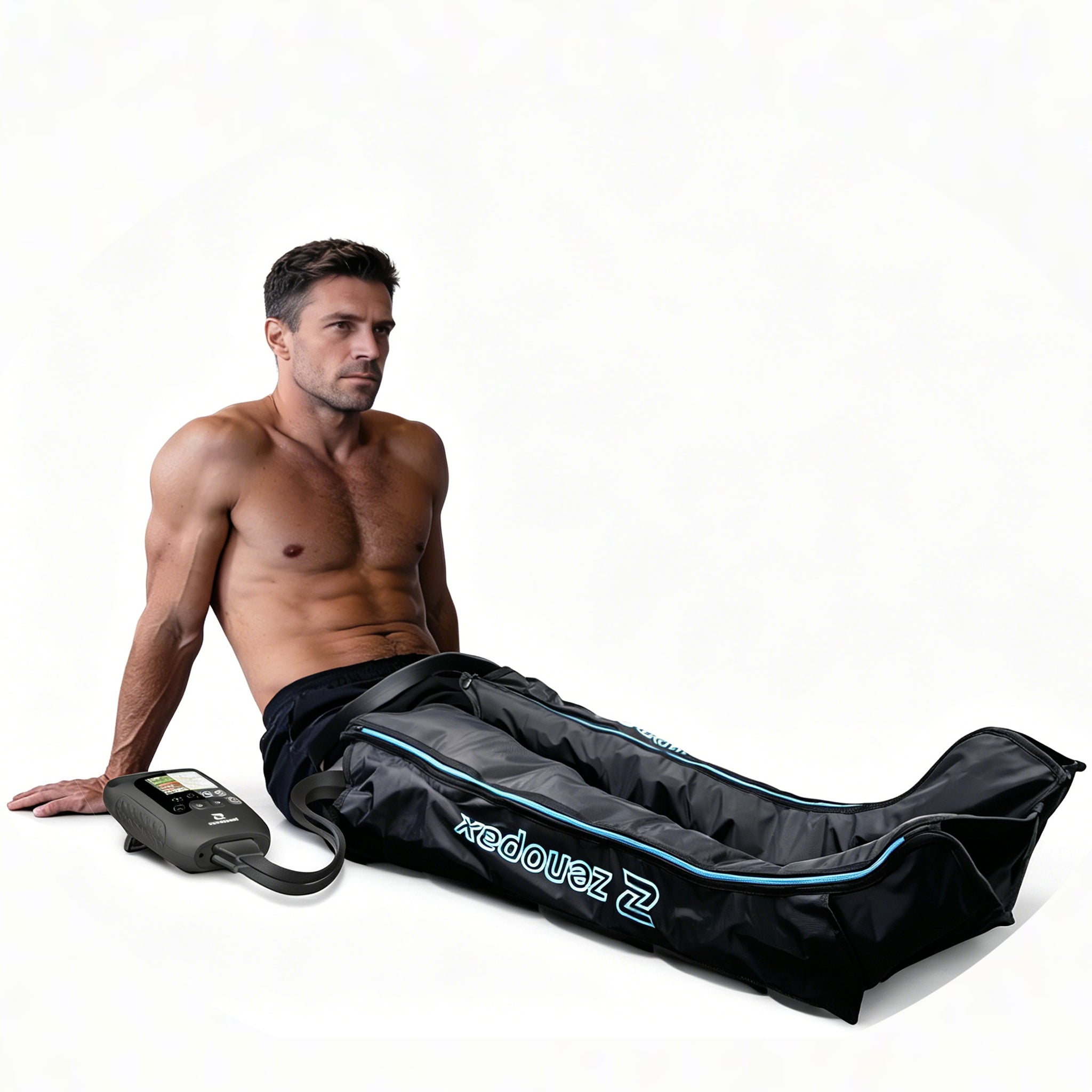 Air Compression Leg Massager | Full Leg Circulation & Swelling Support with Overlapping Airbags, 8 Pressure Levels, 6 Modes, 4 Timers – Long-Lasting Battery