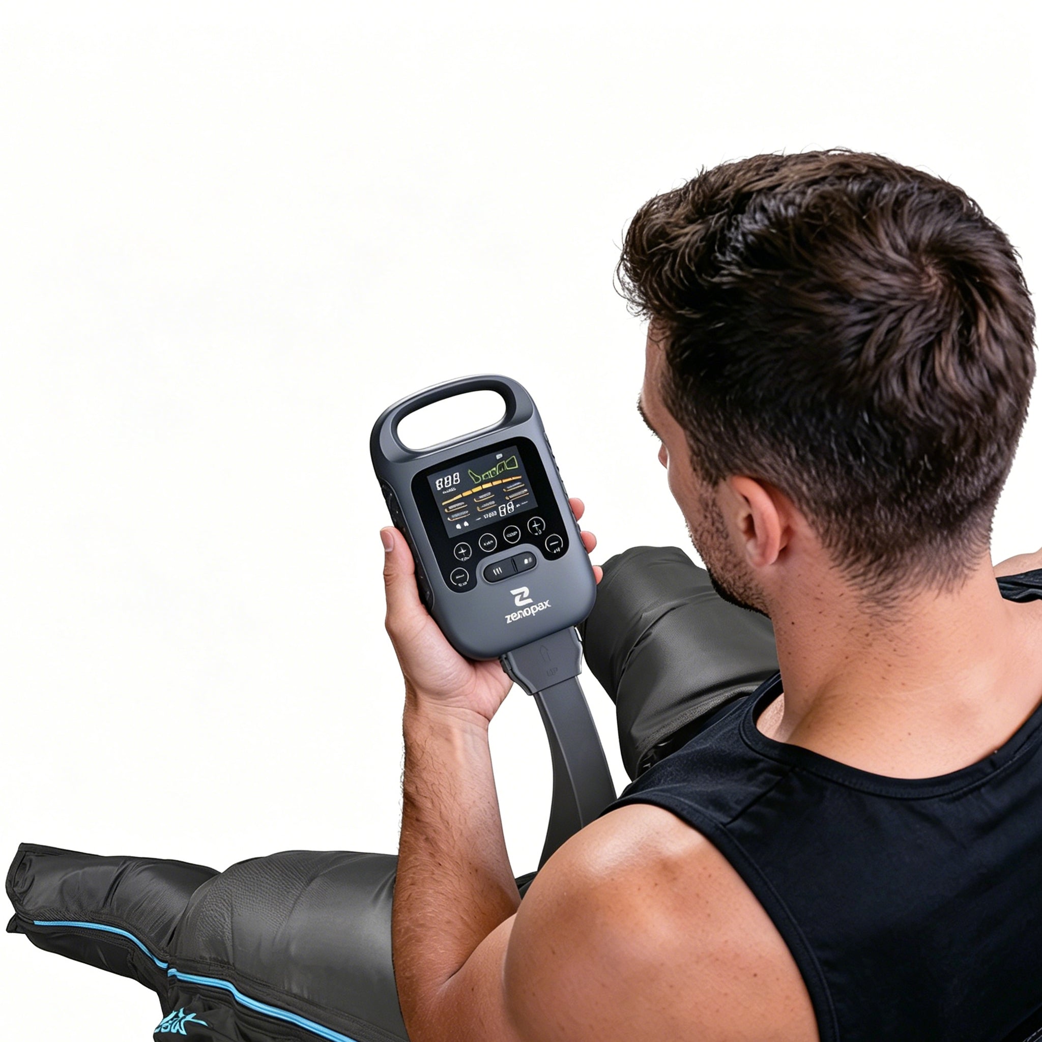 Air Compression Leg Massager | Full Leg Circulation & Swelling Support with Overlapping Airbags, 8 Pressure Levels, 6 Modes, 4 Timers – Long-Lasting Battery