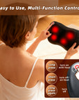 Zenopax Shiatsu Back and Neck Massager with Heat,  3D Deep Tissue Kneading, Cordless Rechargeable Electric Massage Pillow for Muscle Pain Relief, Use at Home, Car, Office, Gifts for Men Women